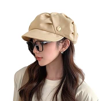 Stylish Cloud Top Octagonal Beret Hat Solid Color Short Brim